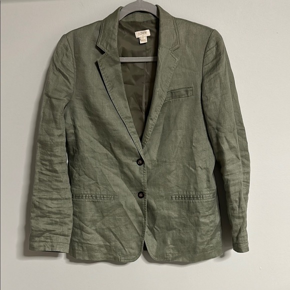 J. Crew Women's Sage Green Blazer Linen Career Business Size 6 - Picture 1 of 1